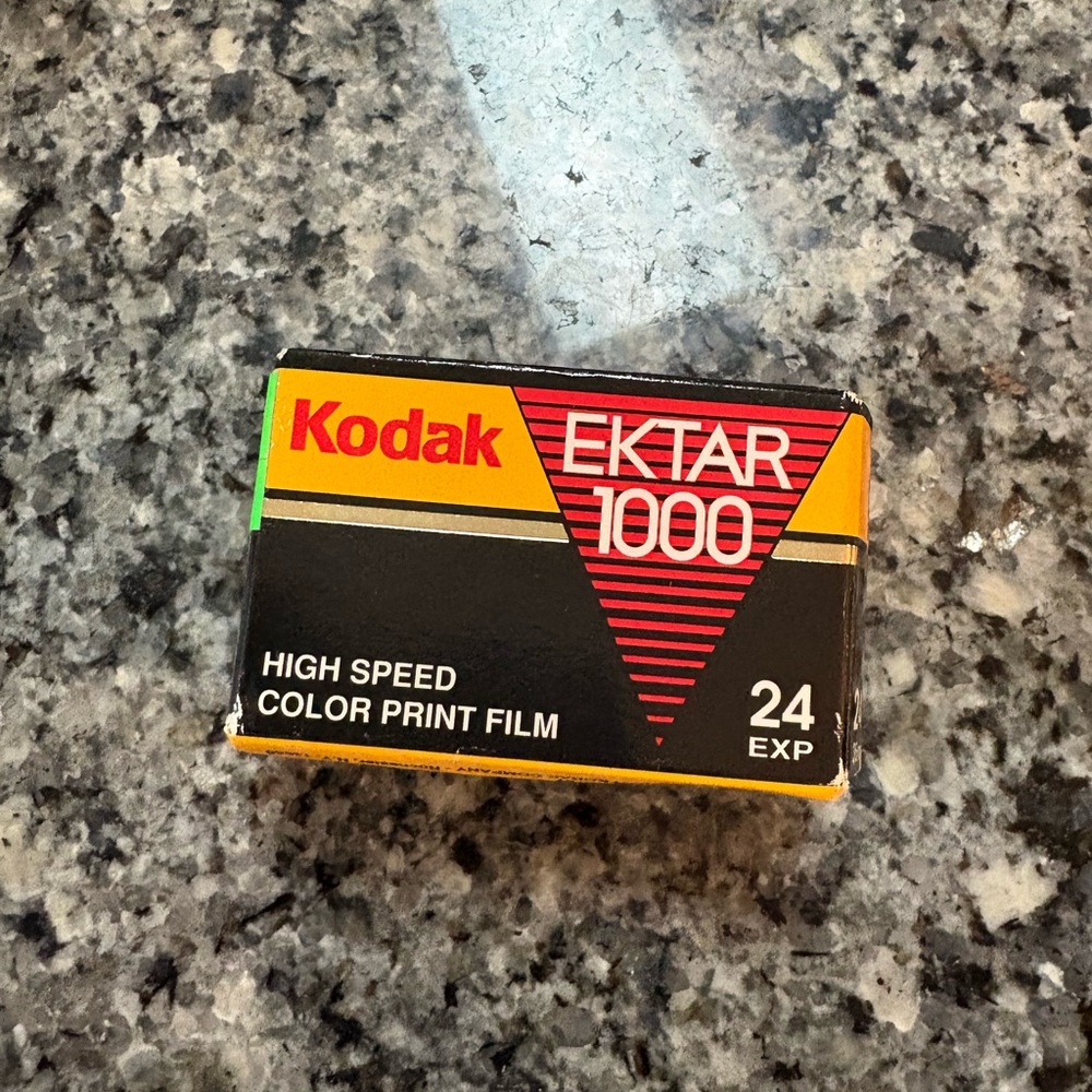 Vintage Kodak Ektar 1000 High Speed Film - Black, Red, Yellow, expired